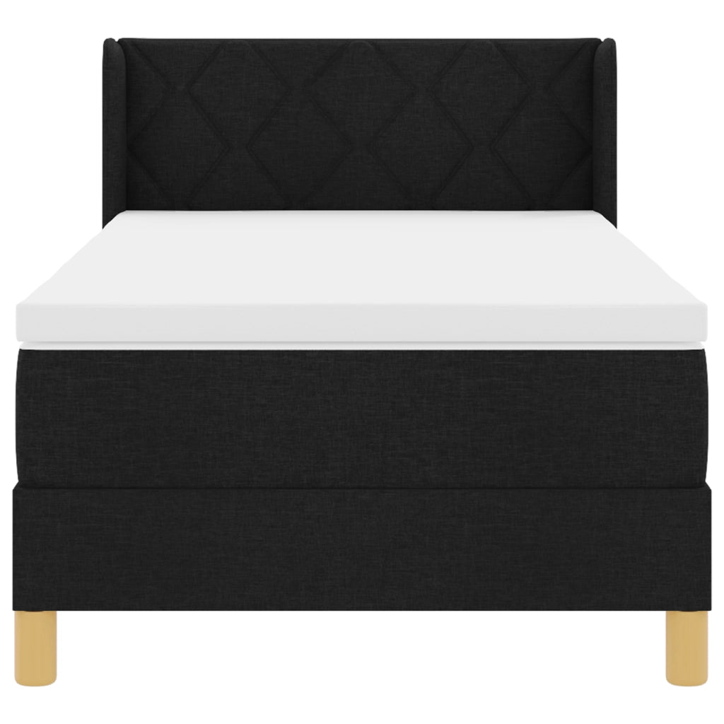 Letto Box Spring con Materasso Nero 90x200 cm