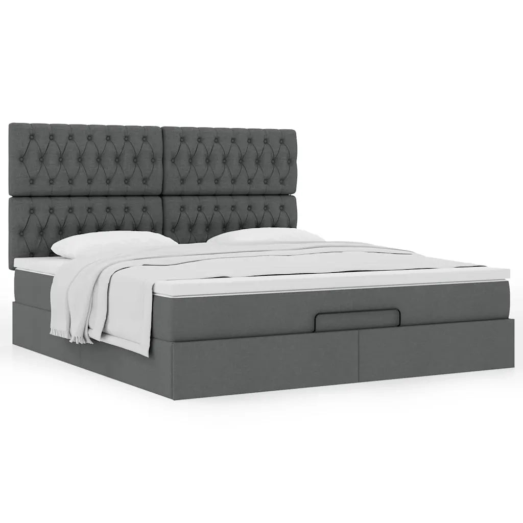Struttura Letto Pouf con Materasso 180x200 cm in Tessuto 3313259