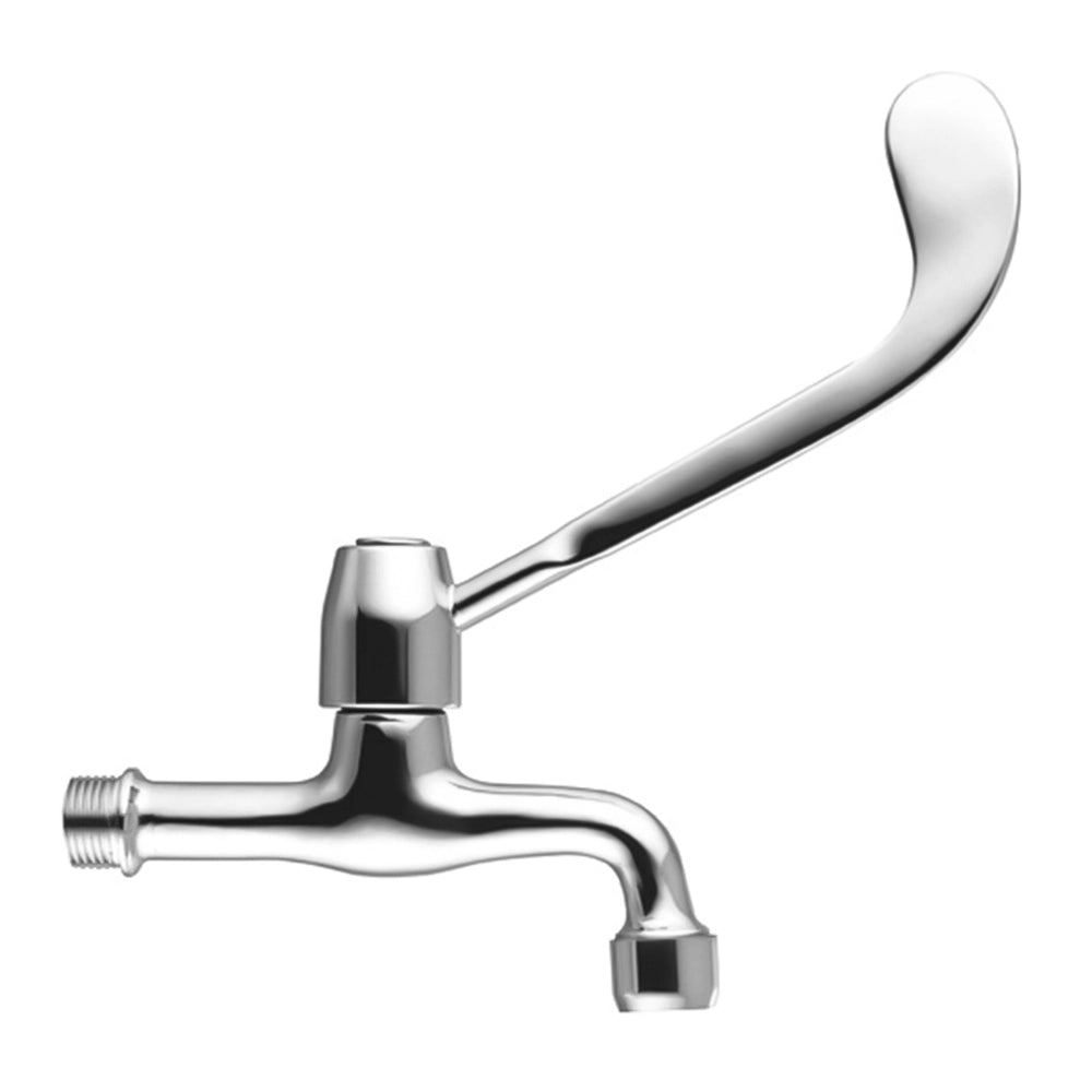 Rubinetto a muro in ottone cromato con leva clinica