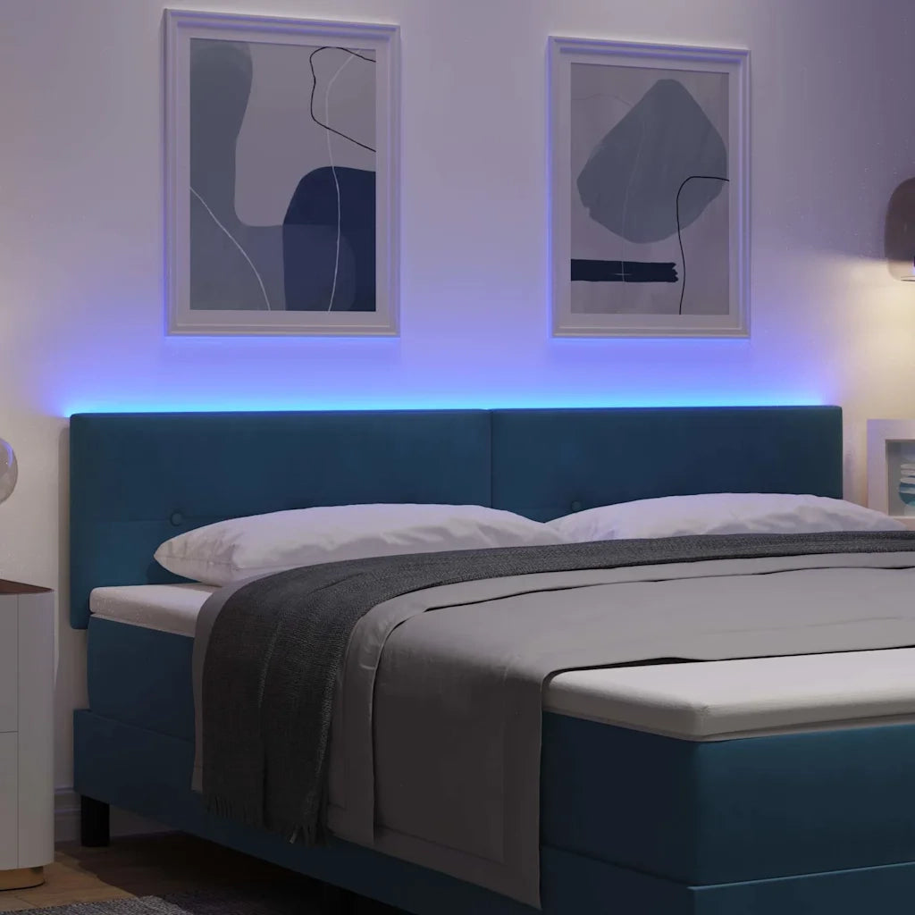 Testiera LED con strisce LED Blu 180 cm Velluto 3338159