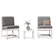 Set Salotto da Giardino 3 pz Bianco in Legno Massello di Pinocod mxl 116028