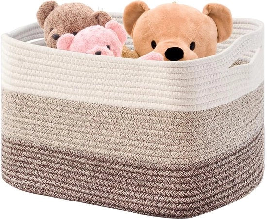Organizzatore per Bambini, Accessori e Pulizia - 54×43×30 cm, Cestino con Maniglia per Giocattoli, Cuscini, Asciugamani e Coperte.