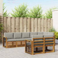 Set divani con cuscino 8 pcs Grigio Naturale e Chiaro 3375021