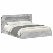 Letto matrimoniale | Letto per adulti | Telaio del letto con storage Grigio Cemento 200 x 200 cm