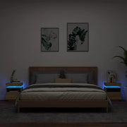 Comodini con Luci LED 2pz Rovere Sonoma 40x39x48,5 cm 836789