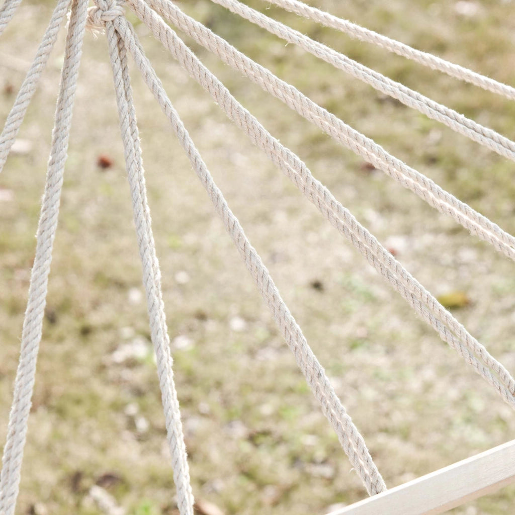 Amaca da giardino con traversini in legno ¨C zephmum ¨C grigio e crema 200x100 cm