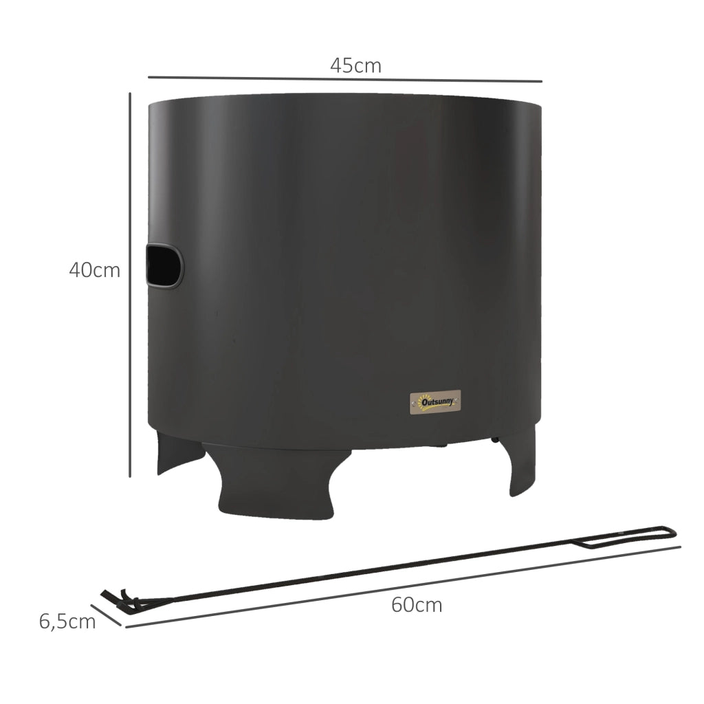 Brasero da esterno in metallo ¨C zephmum ¨C nero, diametro 45 cm