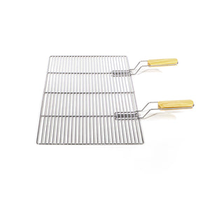 Griglia rettangolare per BBQ 54x34 cm In acciaio inox con manici Per grill a gas, a sfera ecc