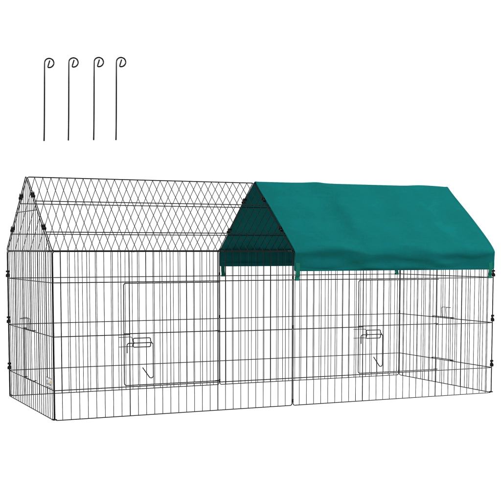 Recinto modulabile per animali piccoli ¨C zephmum ¨C acciaio con telo 220x85x103 cm