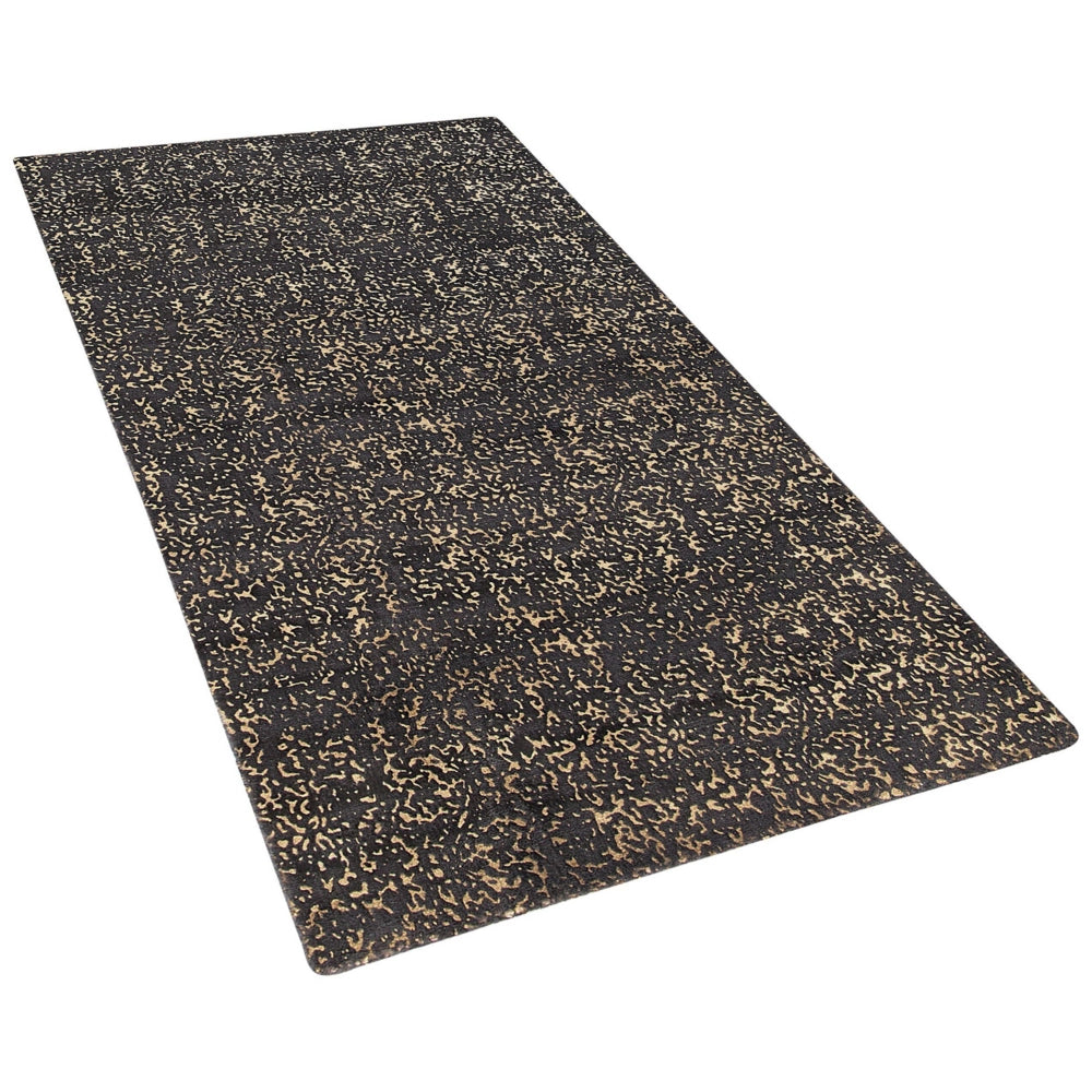 Tappeto da salotto Tappeto da soggiorno in viscosa grigio e dorato 80 x 150 cm