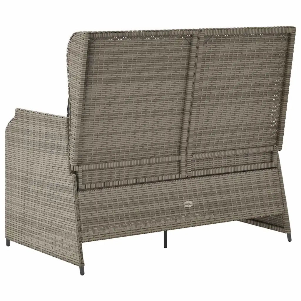 vidaXL Panca Reclinabile da Giardino con Cuscini Grigia in Polyrattan