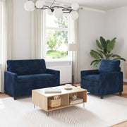 Set di divani 2 pcs Blu navy Poliestere
