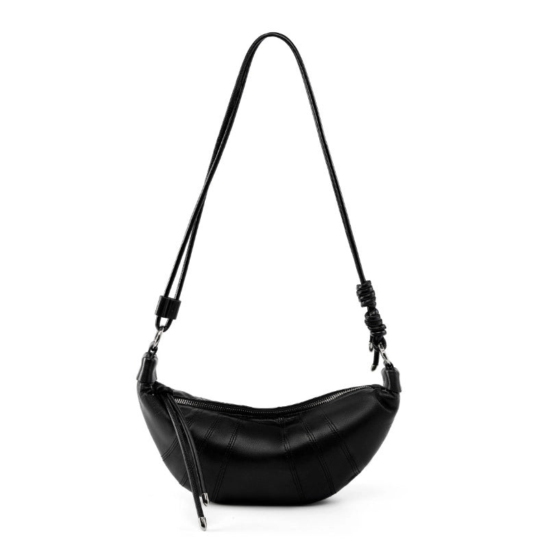 Borsa a tracolla da donna in vera pelle nera