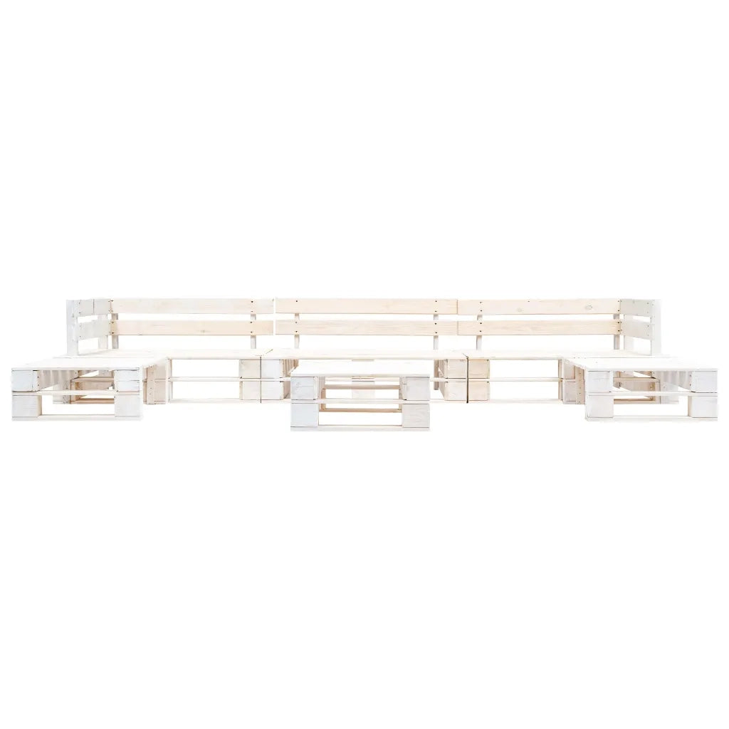Set Divani da Giardino su Pallet 6 pz in Legno Bianco cod mxl 44990
