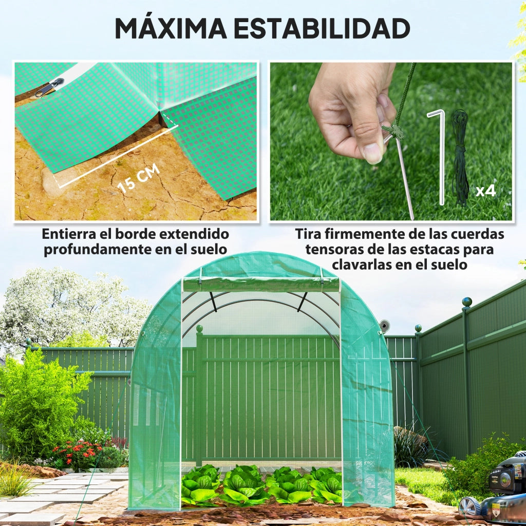 Serra Tunnel Giardino ¨C Zephmum ¨C Verde Acciaio Galvanizzato 296x196x200 cm