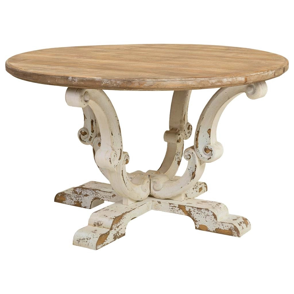 Tavolino in legno con finitura bianco anticato 80x80x47h cm