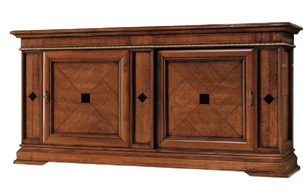 Madia credenza in legno 2 porte scorrevoli 2 cassetti push-pull l.234 p.59 h.114 - Mobili 2G