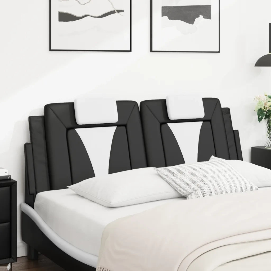 Cuscino Testiera Viana Nero e Bianco 137 cm in Similpelle 374789