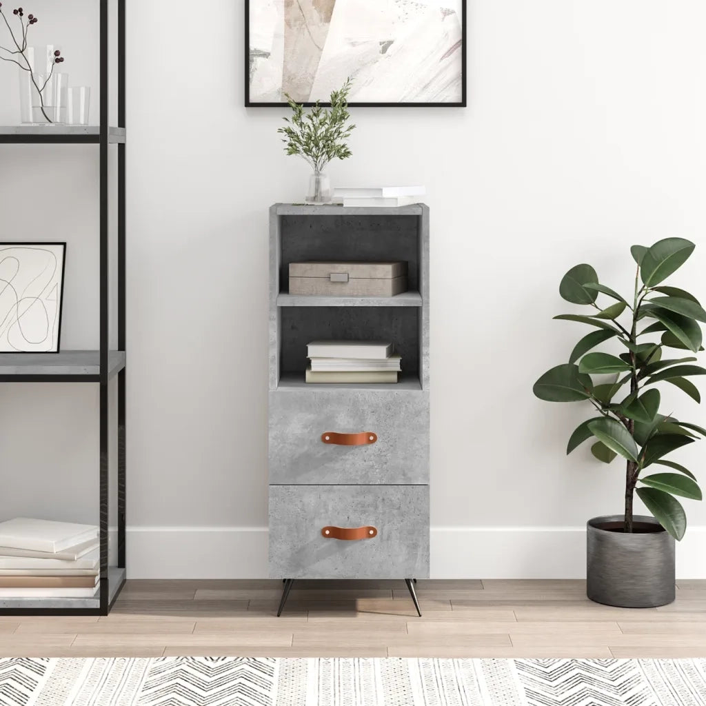 Credenza Grigio Cemento 34,5x34x90 cm in Legno Multistratocod mxl 104524