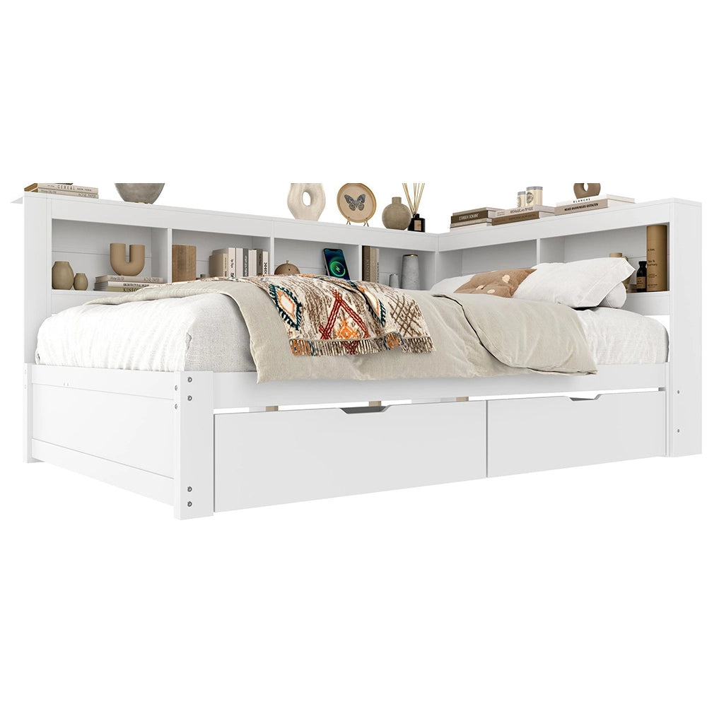 Divano letto 140x200cm?- Xylo - 2 cassetti USB bianco
