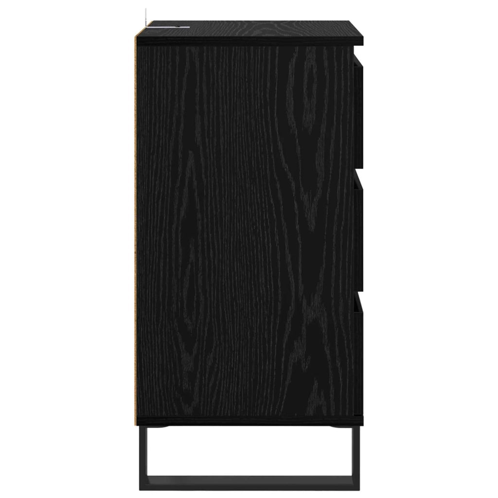 Credenza | Madia | Buffet da pranzo | Armadio da pranzo con cassetto Rovere nero Legno multistrato