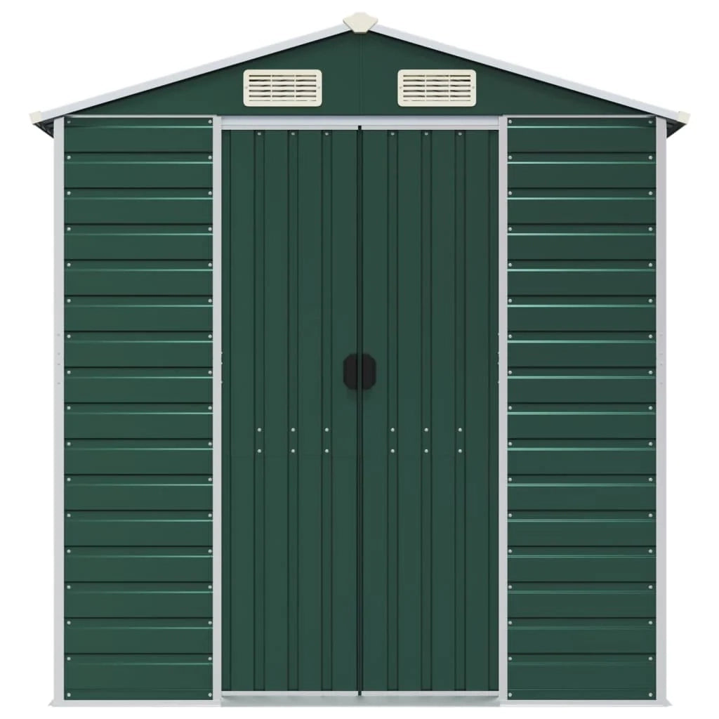 Casetta da giardino cabina ripostiglio casetta da esterno robusta casetta per attrezzi 191 x 300 x 198 cm acciaio zincato verde 02_0022349