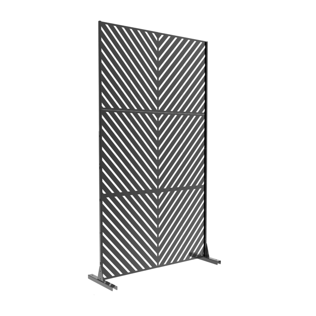 Pannello Divisorio Kekan con Struttura Decorativa in Acciaio 180 x 90 cm - Nero casa.pro