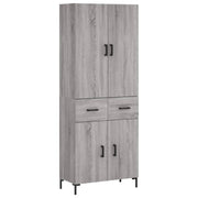 Buffet credenza cassettiera armadio mobile contenitore organizer cucina soggiorno salotto rovere Sonoma alto 69,5 x 34 x 180 cm legno ingegnerizzato grigio 02_0035461