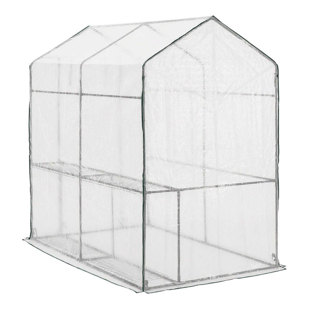 Serra da giardino in acciaio e polietilene con ripiani integrati 120 x 186 x 190 cm 03_0008255