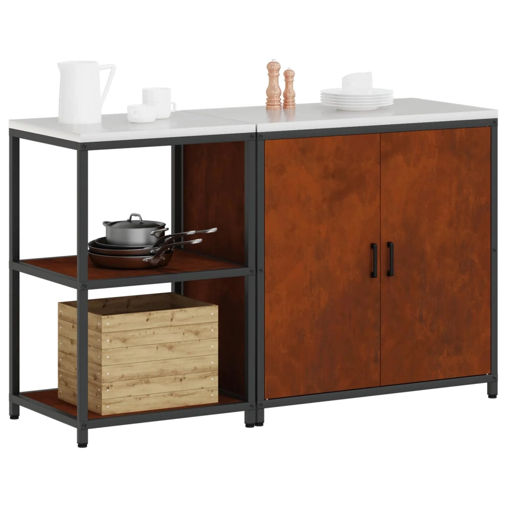 Set di Stoccaggio per Cucina con lo scaffale 2 pcs Ruggine