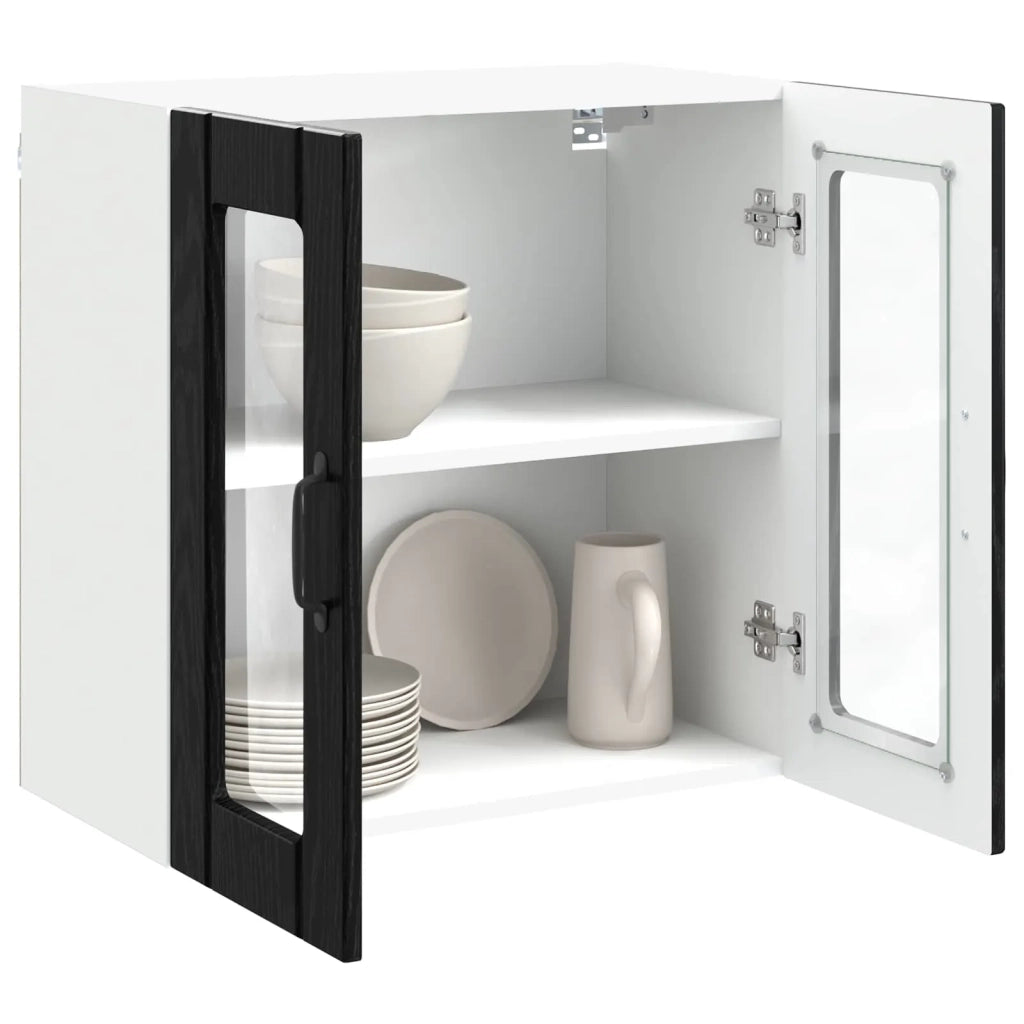 Mobile in vetro da parete LUCCA Rovere Nero 60 x 31 x 60 cm 8003823