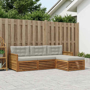 Set di divani da esterno 4 pz Naturale e Grigio Chiaro 3383209
