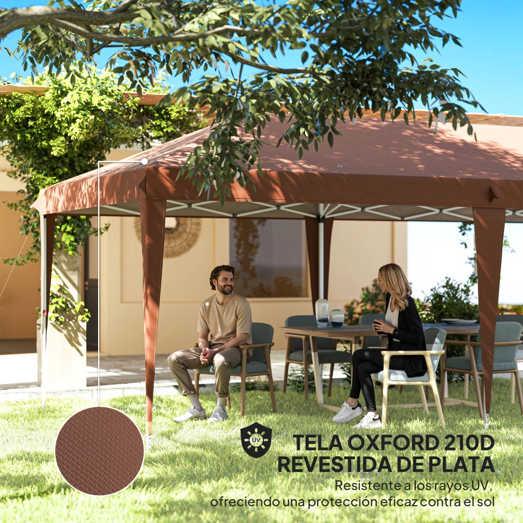 Tenda da giardino pieghevole ¨C zephmum ¨C marrone 6x3 m