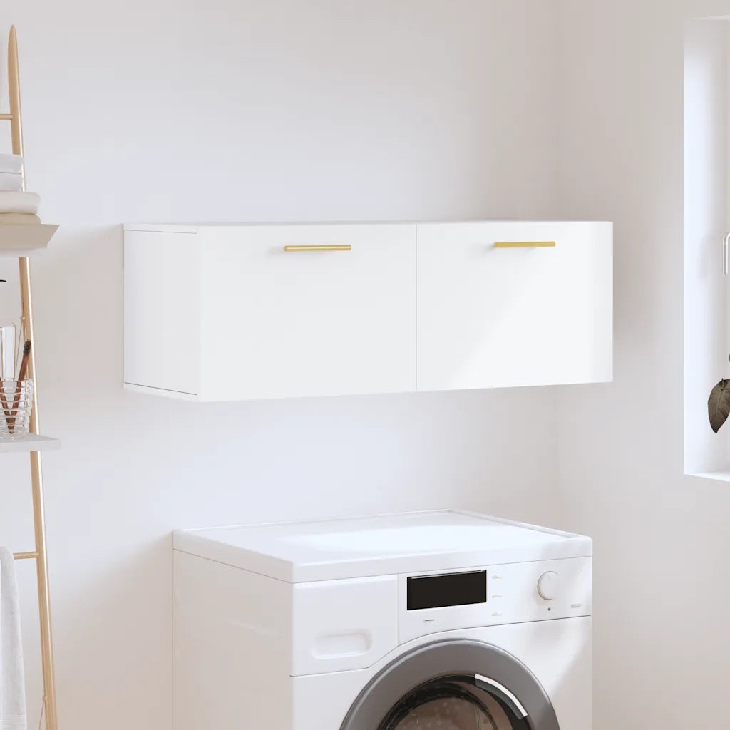 Armadietto a Muro | Mobile a Parete Bianco 100x36,5x35 cm in Legno Multistrato