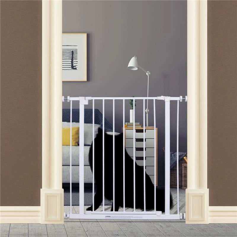 CANCELLETTO DI SICUREZZA PER BAMBINI E ANIMALI DOMESTICI BIANCO 76 X 72-82 CM