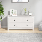 Armadietto Bianco 100x40x54 cm in Legno Massello di Pino