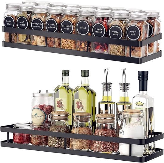 Set di erbe da appendere per organizzare la cucina - nero - metallo