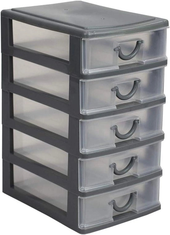 Organizzatore a 5 livelli in plastica, grigio