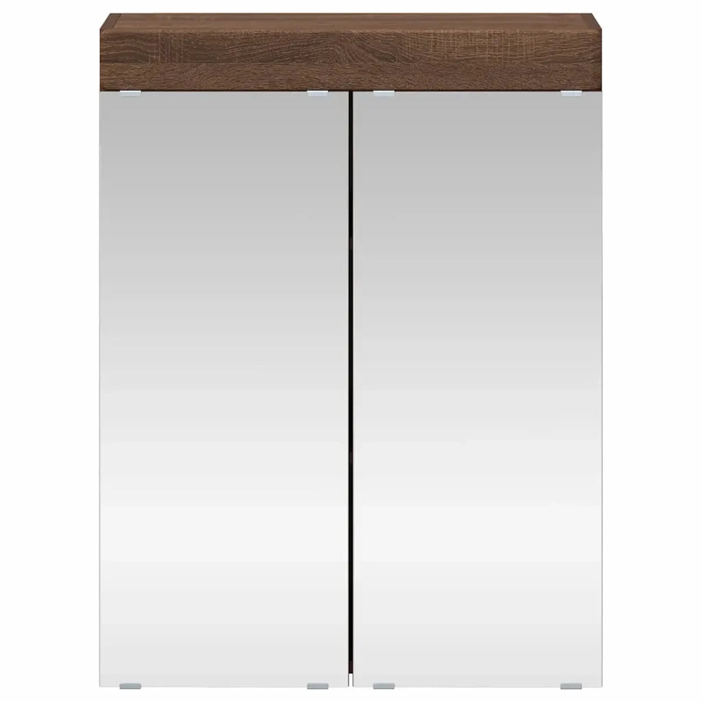 Mobiletto per specchio da bagno con porta TULUM Rovere Marrone