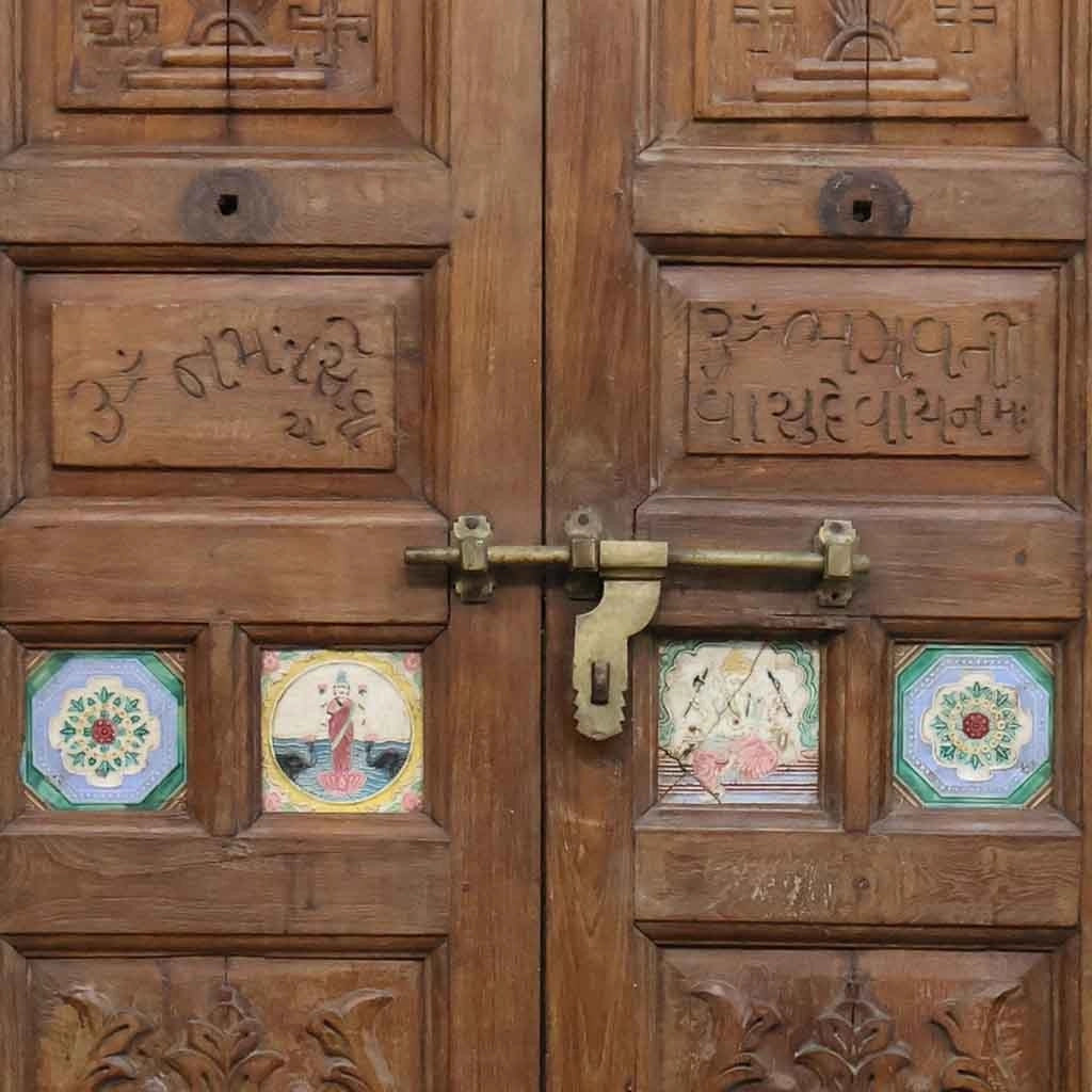 Porta in legno marrone 145x37x218h cm