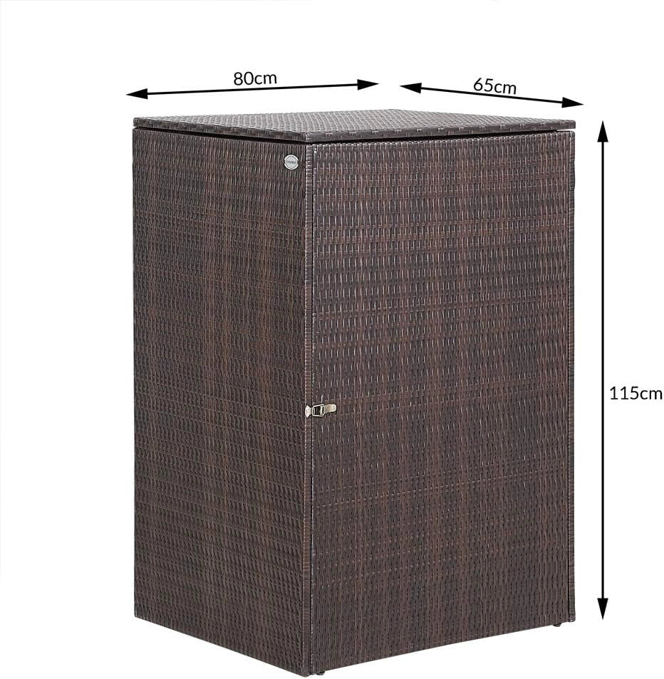 Box di Rivestimento per Cassonetti della Spazzatura fino a 240 L Coperchio Ribaltabile Polirattan