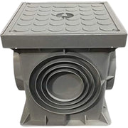 Pozzetto in polipropilene con coperchio grigio chiaro da interrare *** dimensioni 300 x 300 millimetri, confezione 1