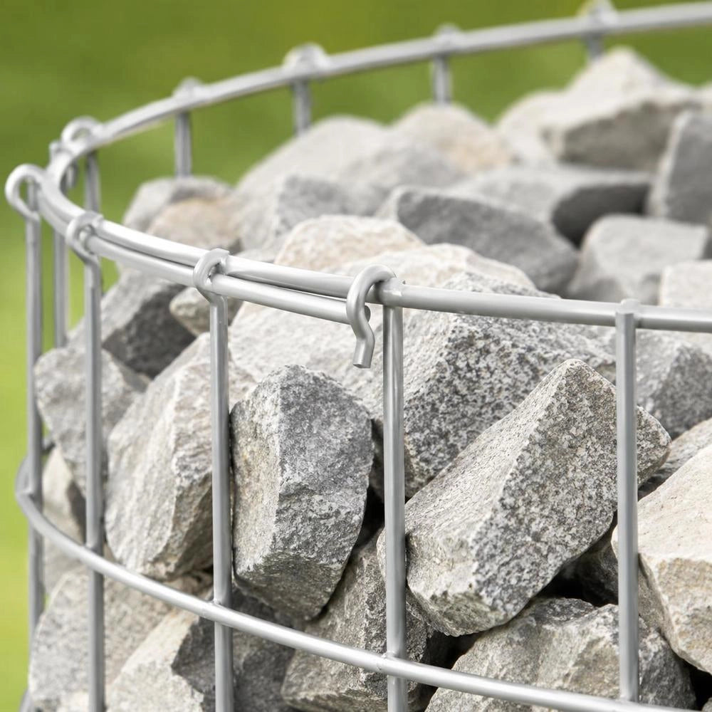 Gabion Fire Pit 100 Cm Galvanized Iron