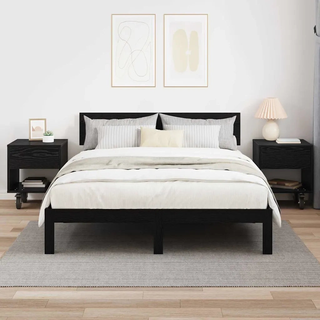 Comodino 2 pcs Rovere Nero 40,5 x 40 x 48 cm Legno multistrato
