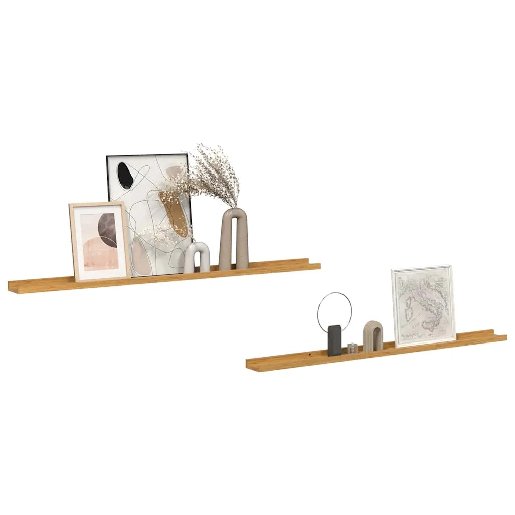 2 pz Scaffale da parete | Ripiano a parete | Mensola a parete Beige 115 x 9 x 3 cm Legno multistrato
