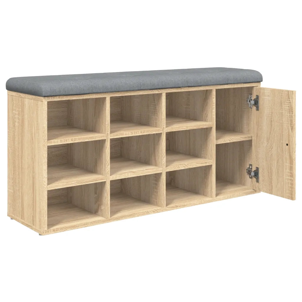 Panca Porta Scarpe Rovere Sonoma 102x32x50 cm Legno Multistrato