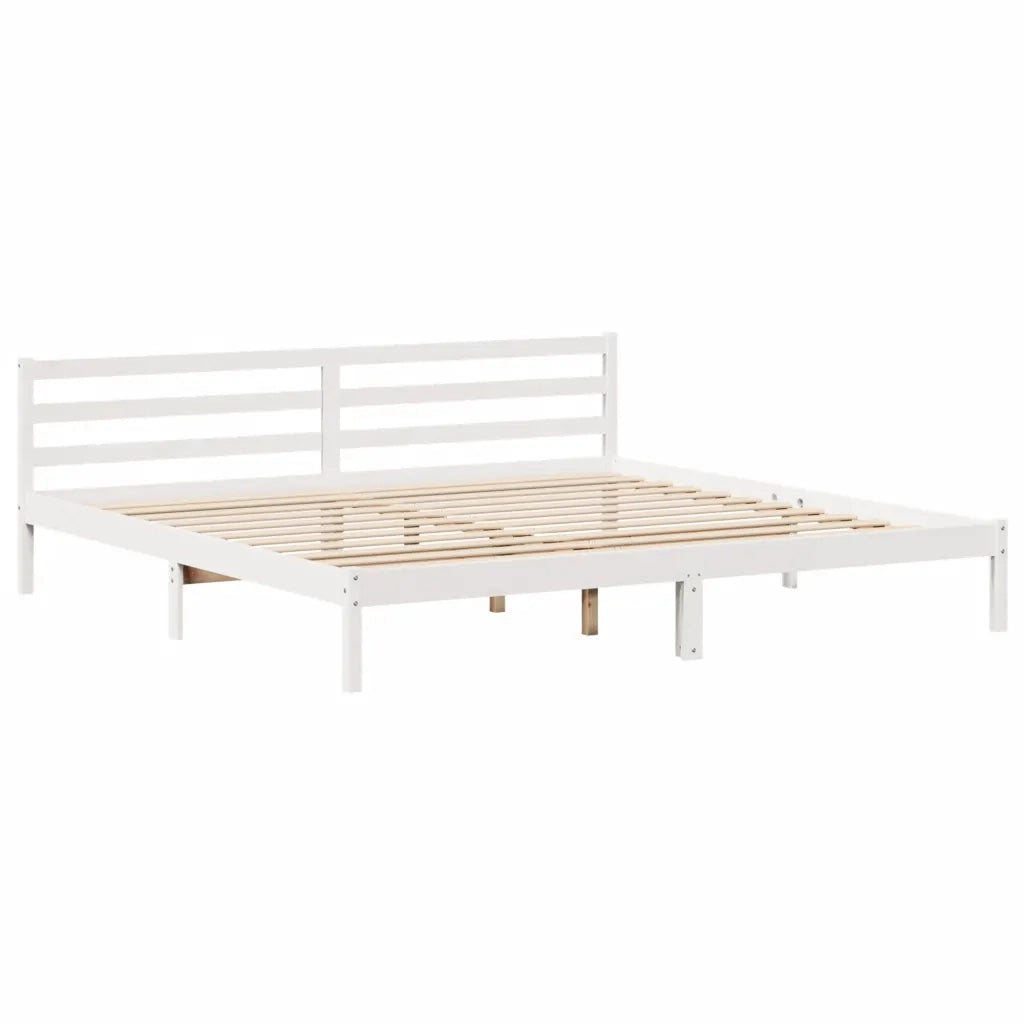 Letto senza Materasso Bianco 180x200 cm Legno Massello di Pino