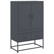 Credenza | Madia | Buffet da pranzo | Armadio da pranzo Antracite 68x39x111,5 cm Acciaio