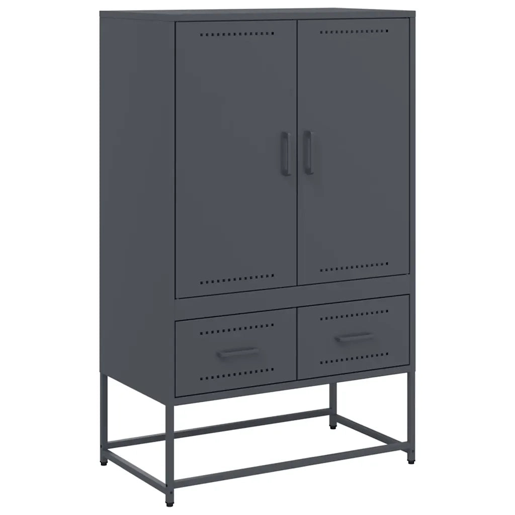 Credenza | Madia | Buffet da pranzo | Armadio da pranzo Antracite 68x39x111,5 cm Acciaio