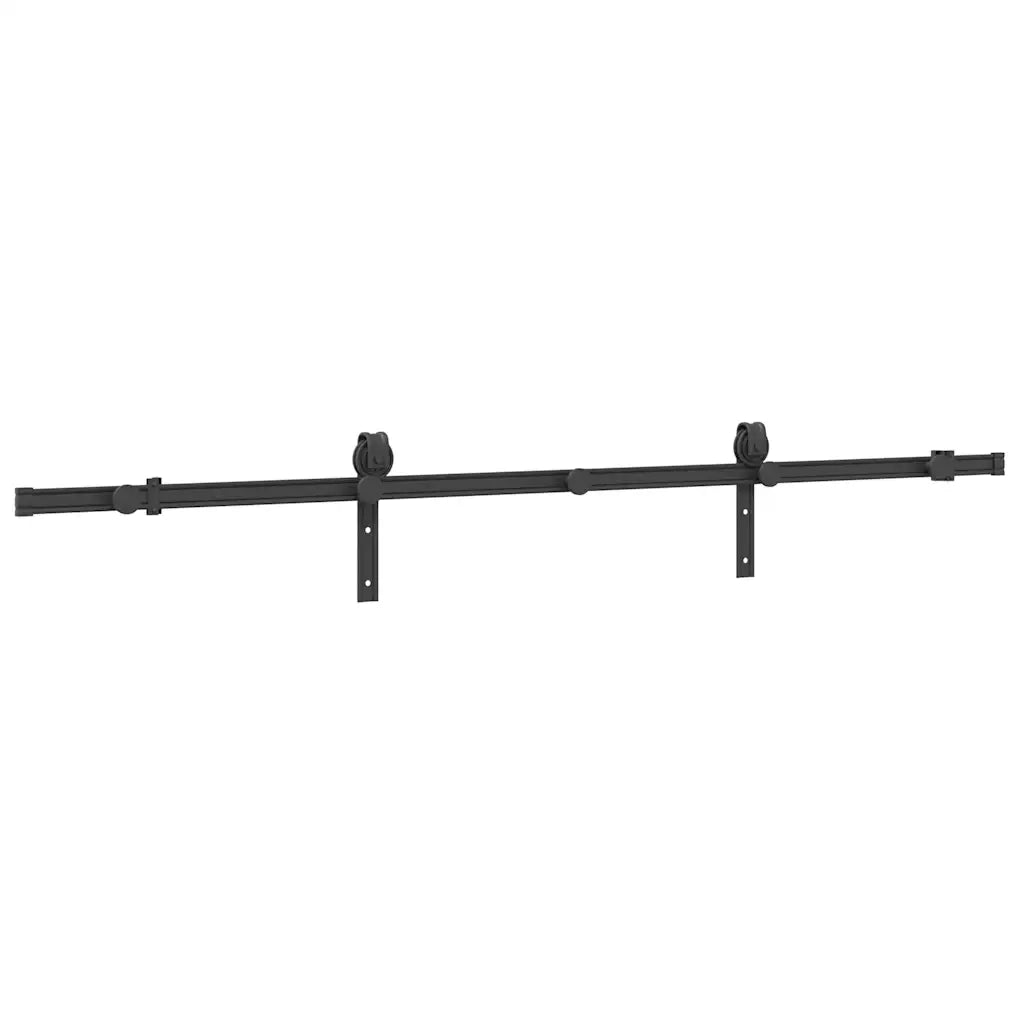 Kit di Binari per Porte Scorrevoli 200 cm Acciaio Nero CFW9403372